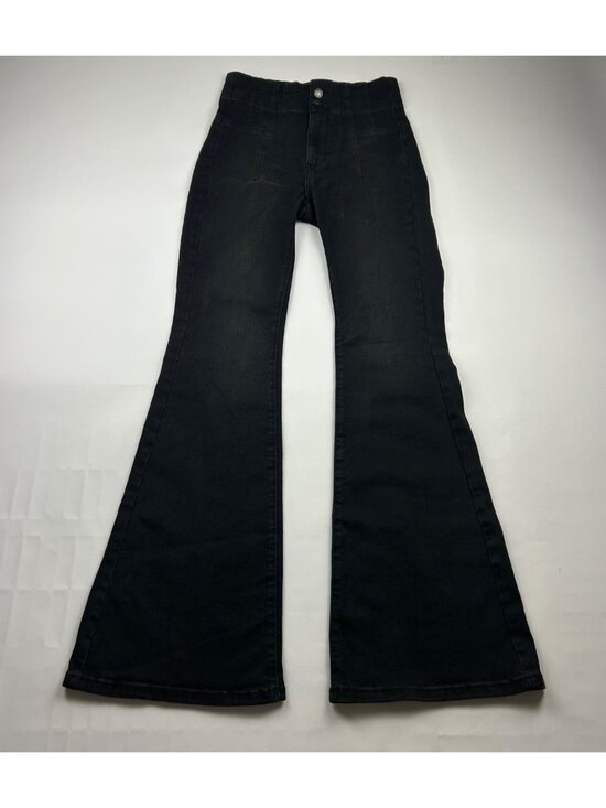 We The Free Denim - LONG We the Free Black Stretch Denim High Rise Flared Jeans 27